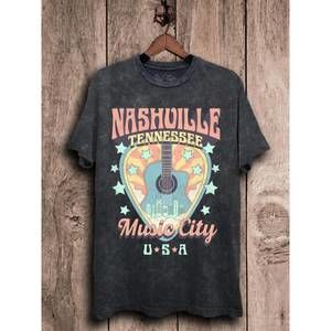 NEW KISSED APPAREL women's nashville tennessee music city in vintage mineral bla